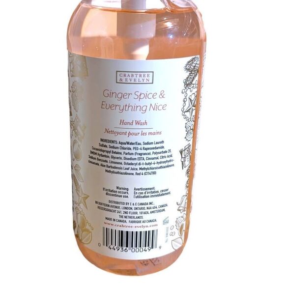 Crabtree & Evelyn Ginger Spice and Everything Nice Hand Wash 16.9 fl oz Lot of 3 - Picture 4 of 4